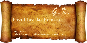 Gavrilovits Kenese névjegykártya